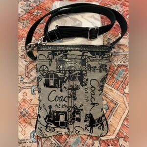 Coach Black and Cream Crossbody Bag